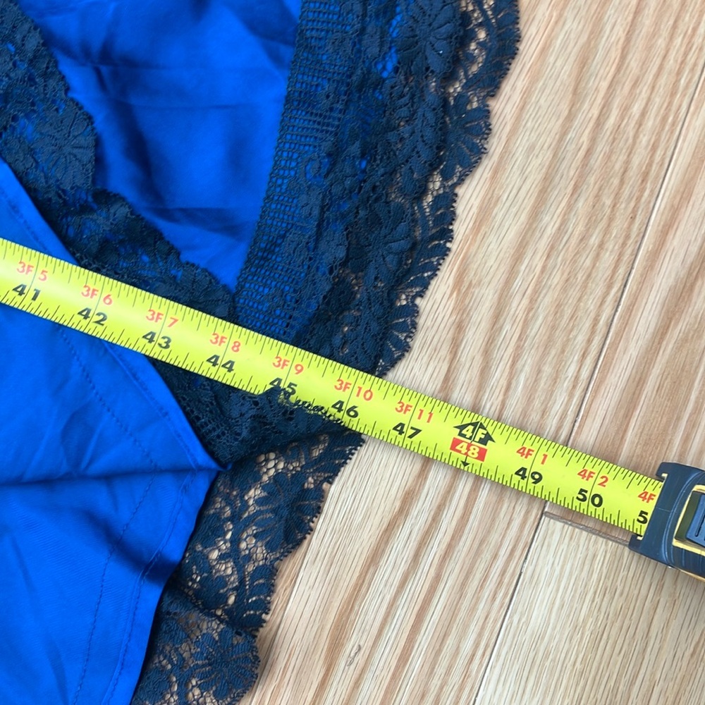 Free People Blue and Black Lace Maxi Dress Medium high slits - Picture 8 of 11